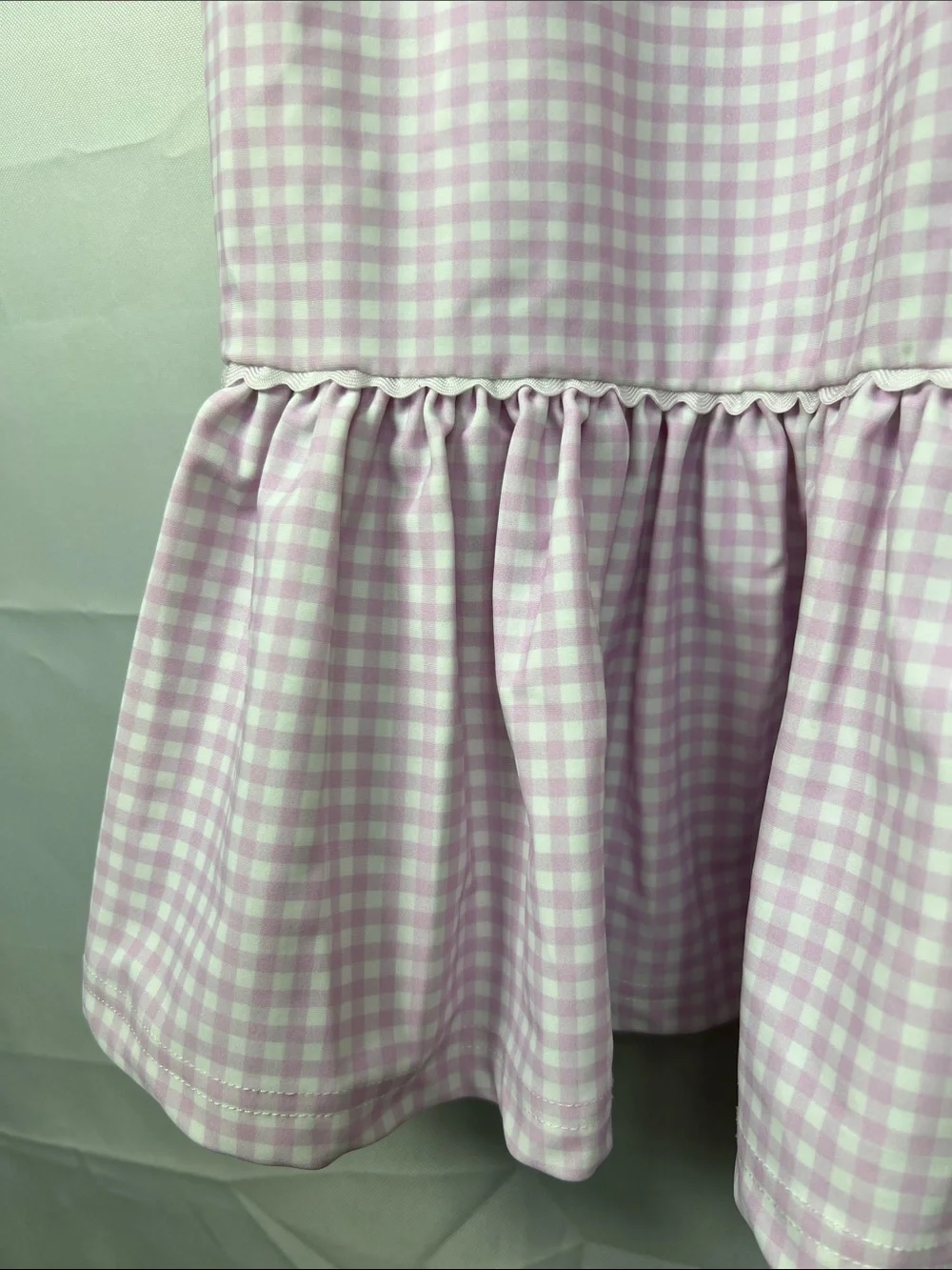 Stitchy Fish pink and white gingham performance dress size 4T